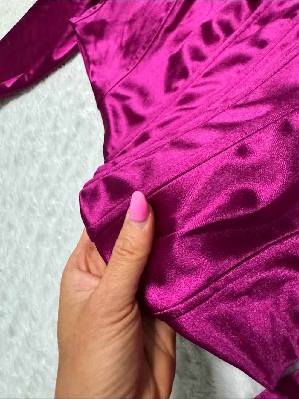 NWT- EXPRESS Body Contour Satin Long Sleeve Corset top - Picture 8 of 13
